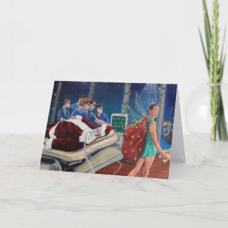 Tarjeta Festiva Papá Noel muerto