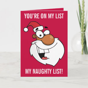 Tarjeta Festiva Papá Noel negro está haciendo su lista traviesa