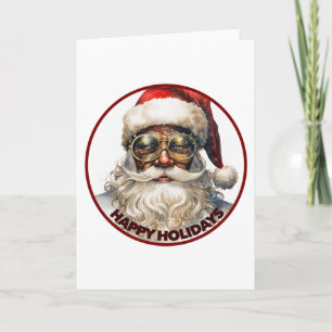 Tarjeta Festiva Papá Noel Negro Feliz Fiesta de Kwanzaa Afroameric