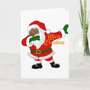 Tarjeta Festiva Papá Noel negro haciendo dab