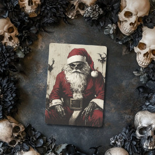 Tarjeta Festiva Papá Noel Oscuro Santa Claus Gótico San Nicolás Na