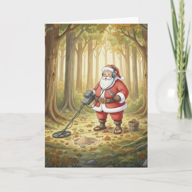 Tarjeta Festiva Papá Noel personalizado haciendo detección de meta (Anverso)
