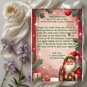 Tarjeta Festiva Papá Noel personalizado Polo Norte Reno Rojo 