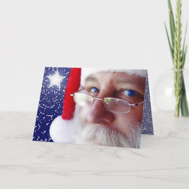 Tarjeta Festiva Papá Noel te está vigilando (Anverso)