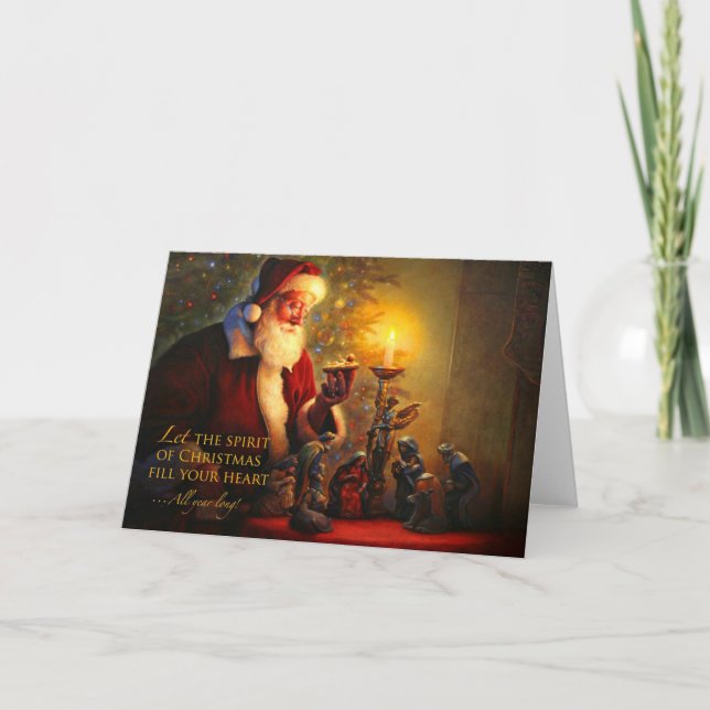 Tarjeta Festiva Papá Noel Vintage (Anverso)