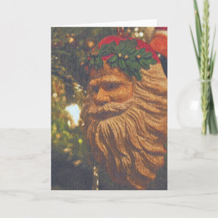 Tarjeta Festiva Papá Noel vintage