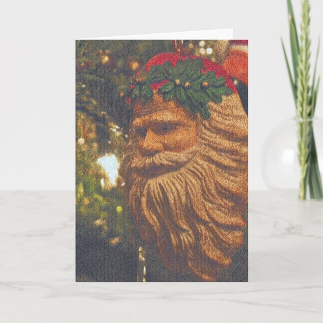 Tarjeta Festiva Papá Noel vintage (Anverso)