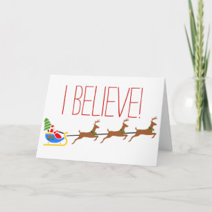 Tarjeta Festiva Papá Noel y el equipo de renos creo Navidades