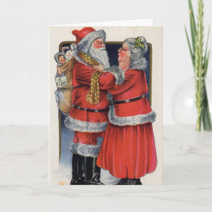 Tarjeta Festiva Papá Noel y la señora