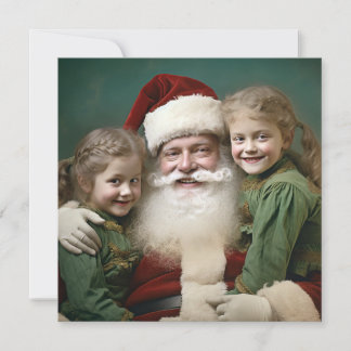 Tarjeta Festiva Papá Noel y los niños