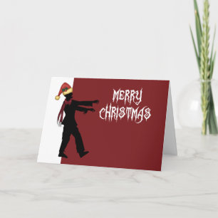 Tarjeta Festiva Papá Noel zombie