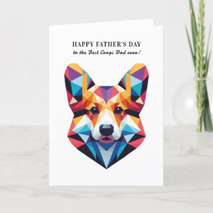 Tarjeta Festiva Papá Perro Corgi Moderno Día del Padre Personaliza