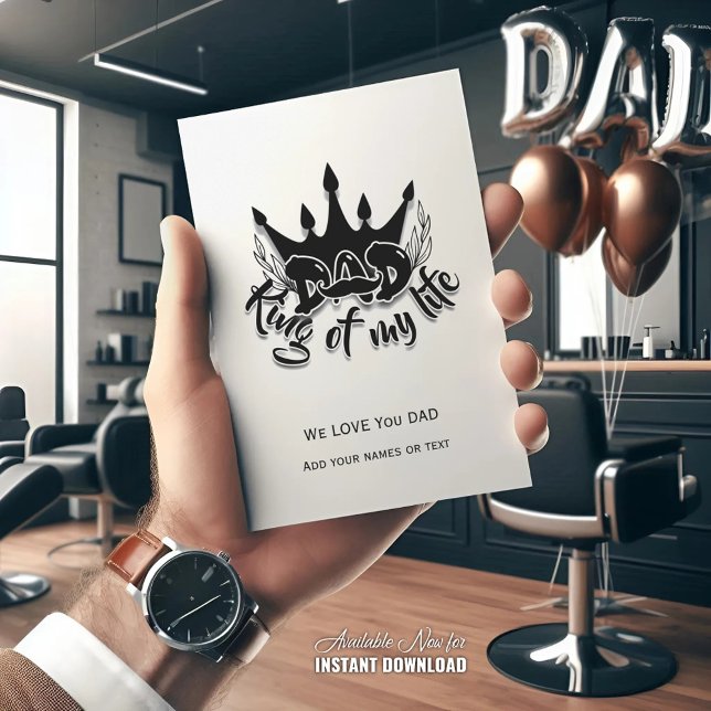 Tarjeta Festiva Papá Rey de mi vida Día del Padre (Subido por el creador)