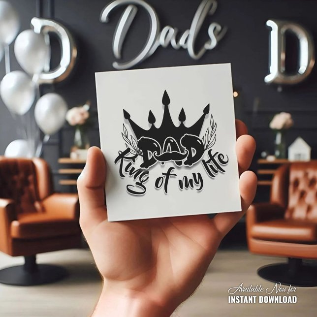 Tarjeta Festiva Papá Rey de mi vida Día del Padre  (Subido por el creador)