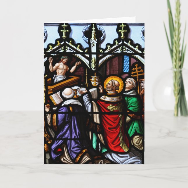 Tarjeta Festiva Papa Saint Gregory la gran masa de donante (Anverso)