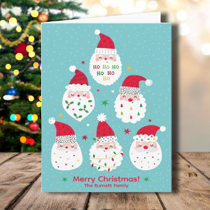 Tarjeta Festiva Papás Noel lindos con barbas festivas
