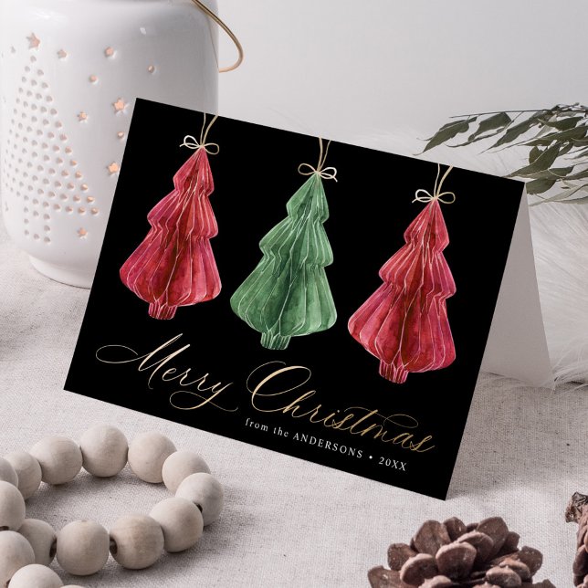 Tarjeta Festiva Papel acuático Árboles navideños no fotográficos (Subido por el creador)
