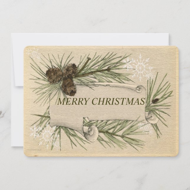 Tarjeta Festiva Papel de cosecha, vacaciones, Navidades, Personali (Anverso)