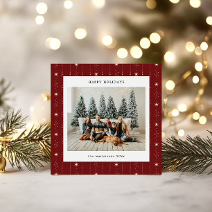 Tarjeta Festiva Papel de escritorio de las Estrellas Rojas Y Crema