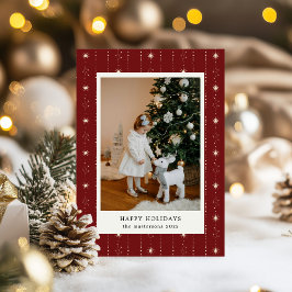 Tarjeta Festiva Papel de escritorio de las Estrellas Rojas Y Crema