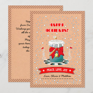 Tarjeta Festiva Papel de la vela Kraft para Navidades divertidos