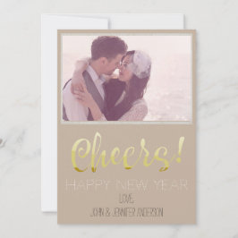 Tarjeta Festiva Papel de la vieja usanza Feliz Año Nuevo con foto