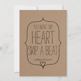 Tarjeta Festiva Papel Kraft Corazón Lindo Romántico Día de San Val