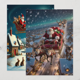 Tarjeta Festiva Papel pintado encantador de la aldea de invierno d