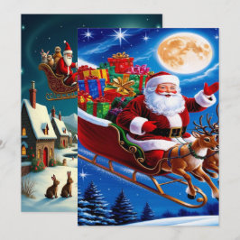 Tarjeta Festiva Papel pintado encantador de la aldea de invierno d