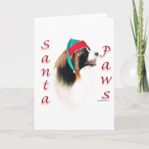 Tarjeta Festiva Papillon Santa Paws