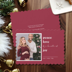 Tarjeta Festiva Paquete de alegría de paz y amor Foto cuadrada de