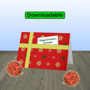 Tarjeta Festiva Paquete Navidades Grandpa red Happy