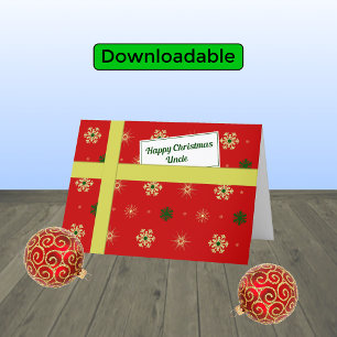 Tarjeta Festiva Paquete Tío Navidades rojos