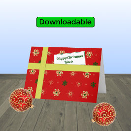 Tarjeta Festiva Paquete Tío Navidades rojos