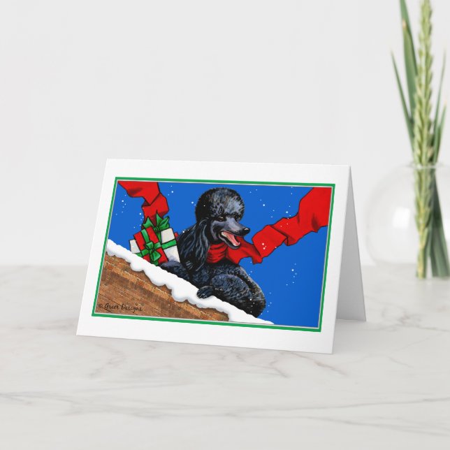 Tarjeta Festiva Paquetes negros Navidades arte navideño (Anverso)