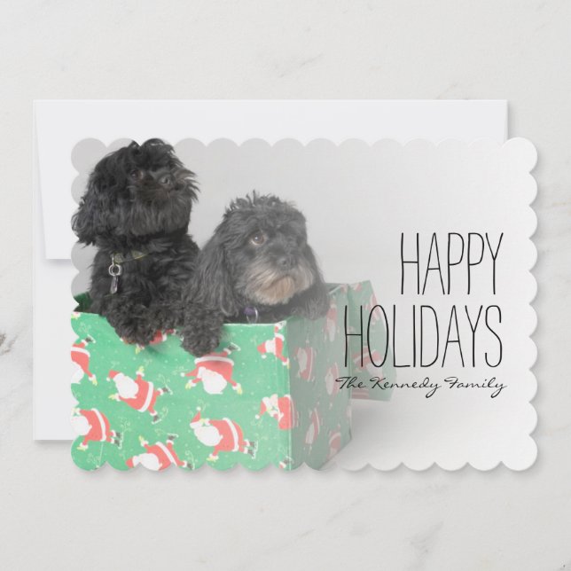 Tarjeta Festiva Par de adorables cachorros (Anverso)