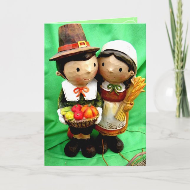 Tarjeta Festiva Par de peregrinos (Anverso)