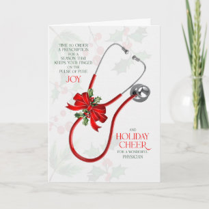 Tarjeta Festiva para Doctor Estetoscopio Alegría y Felicidad
