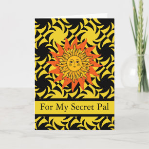 Tarjeta Festiva Para el amigo secreto Diseño del Sol de Norooz