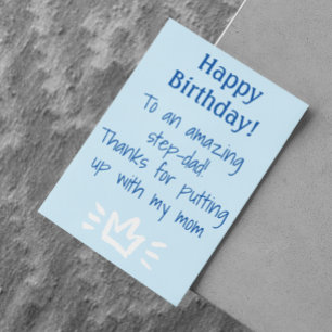 Tarjeta Festiva Para el padrastro divertido  Feliz cumpleaños