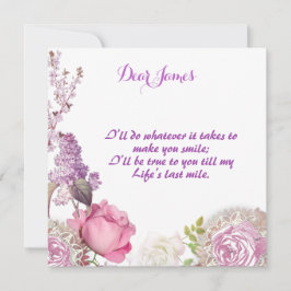 Tarjeta Festiva Para él Personalizado, cariño, Valentines Rosas Vi