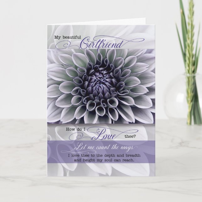 Tarjeta Festiva para Girlfriend Romantic Valentine Feminine Floral (Anverso)