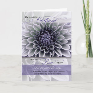 Tarjeta Festiva para Girlfriend Romantic Valentine Feminine Floral