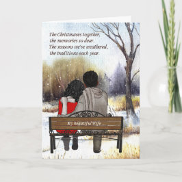 Tarjeta Festiva para joven esposa pareja afroamericana