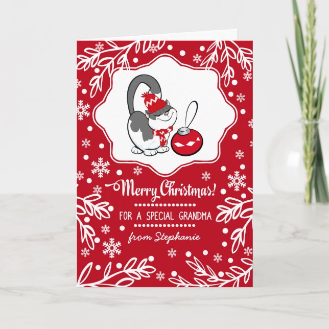 Tarjeta Festiva Para la abuela en el Personalizado de Navidades (Anverso)