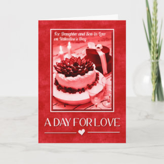Tarjeta Festiva para la hija y el yerno el el día de San Valentín