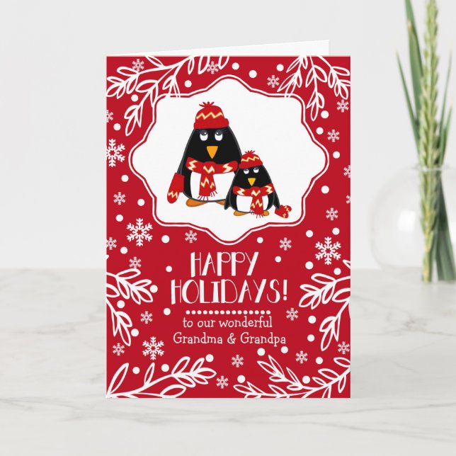 Tarjeta Festiva Para los abuelos en el Personalizado de Navidades (Anverso)