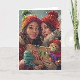 Tarjeta Festiva Para los dos Navidades LGBTQ Arte Digital