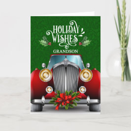 Tarjeta Festiva para los Navidades de coches clásicos de Grandson