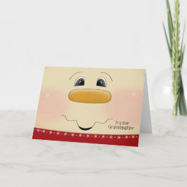 Tarjeta Festiva Para los nietos Navidades Feliz Cara de Snowman